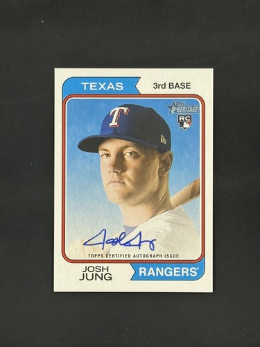 Josh Jung 2023 Topps Heritage Rookie RC Real One Auto