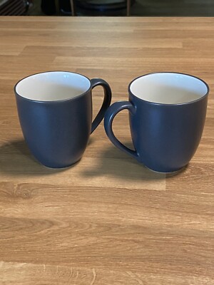 Noritake Colorwave Graphite 8034Y Black White Stoneware Coffee Mug Set (2)