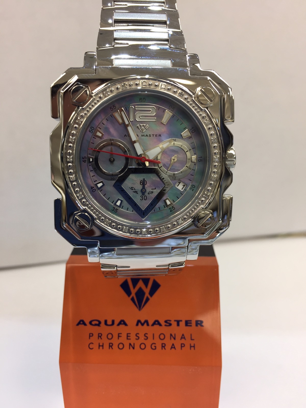 Pre-owned Aqua Master Men  Jojo Jojino Joe Rodeo St Still Metal Ban45mm Diamond Watch W355