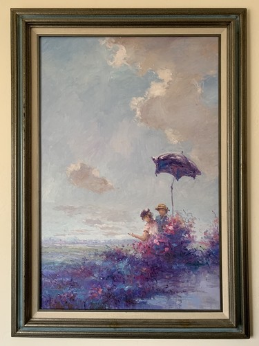 Original Loomis Dean Painting Signed Framed Art On Canvas Large 31&rdquo; X 43&rdquo; Rare!