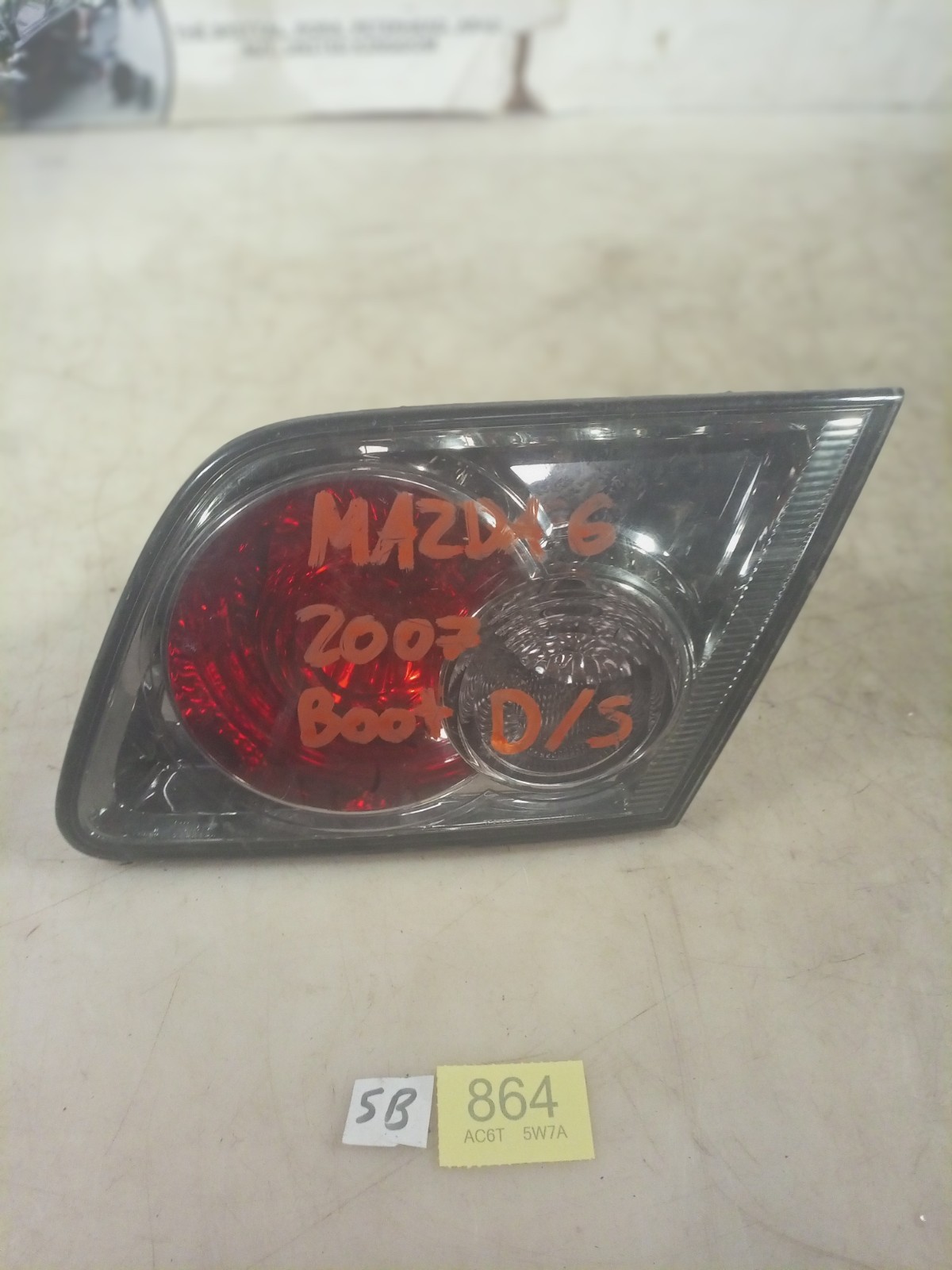 MAZDA  6  DRIVER SIDE INNER REAR LIGHT ON TAILGATE  MK1 2002-2007 #5B-864