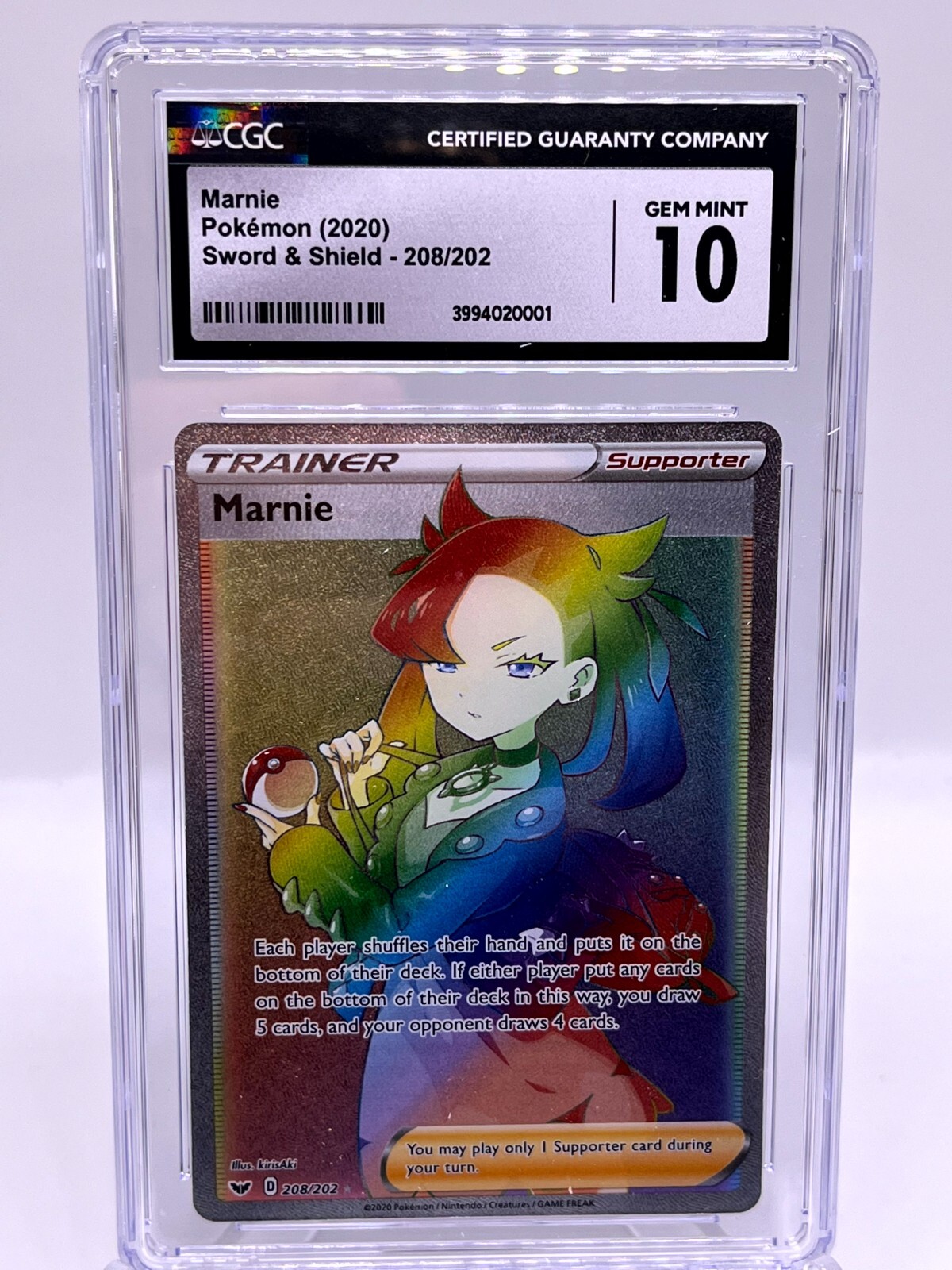 Marnie 208/202 Sword Shield Holo Rainbow Secret Rare Pokemon Marnie 208/202 Sword Shield Holo Rainbow Secret Rare Pokemon