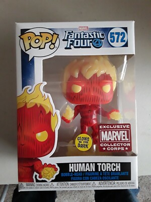 Funko POP! Human Torch Fantastic Four Marvel Collector Corps *Exclusive*