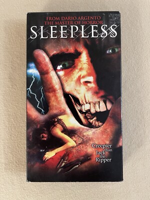 Sleepless - VHS - Dario Argento - 2001 - Horror - Excellent Condition - R7