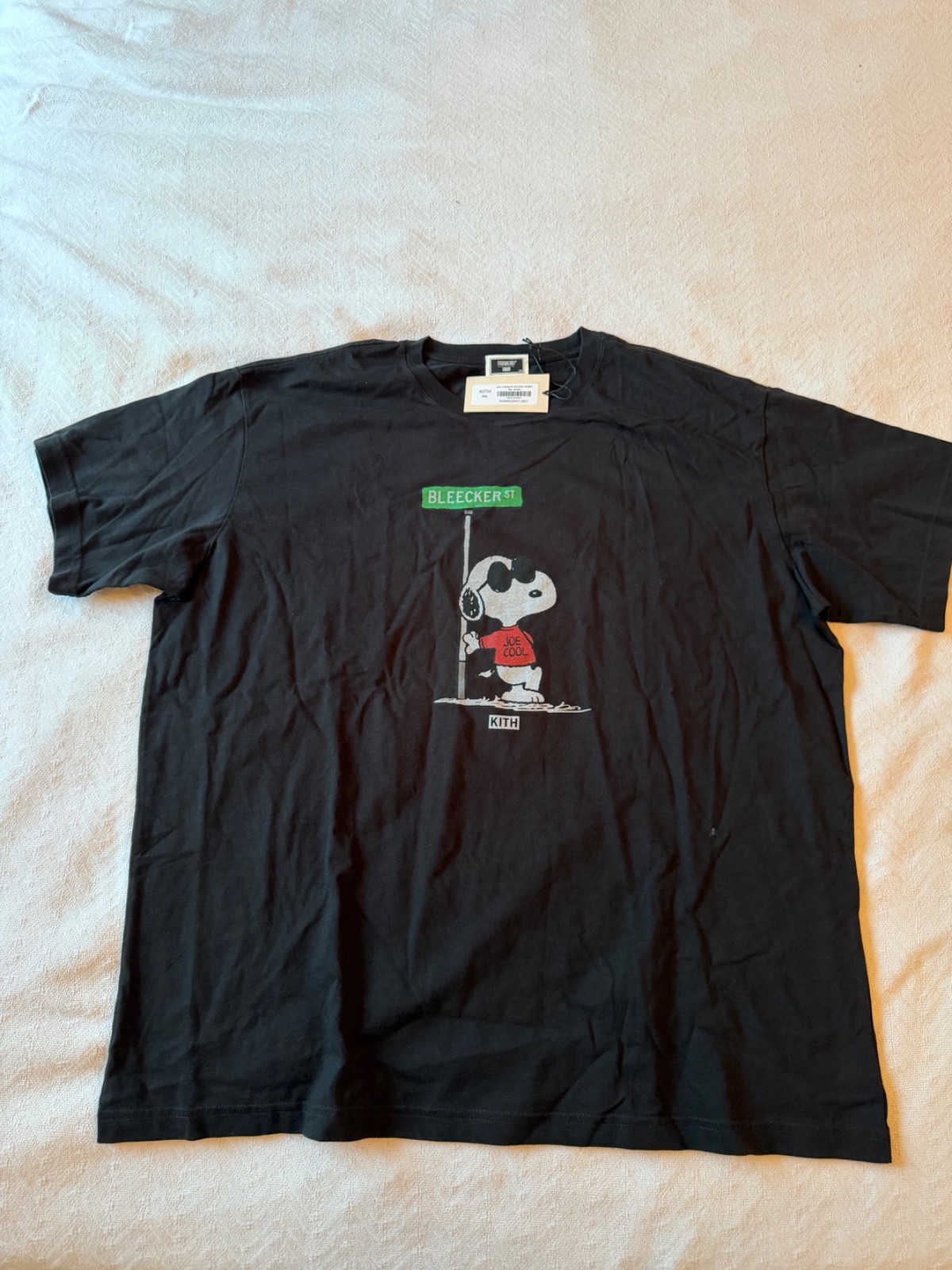 Kith x Peanuts Joe Cool Street Tee Black Men's XXL NWT KHM033401-001
