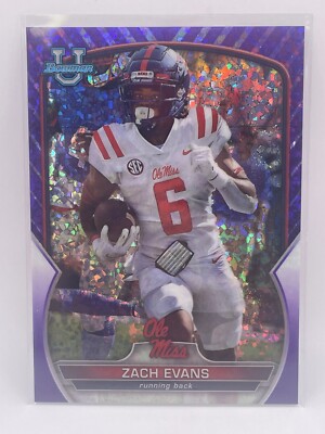 2022 Bowman University Chrome Base Purple Mini Diamond #10 Zach Evans /399
