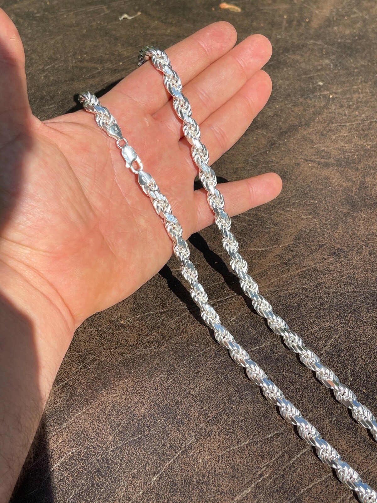 Pre-owned Silver Heavy 8mm Men's Rope Chain Real Solid 925 Sterling  Necklace 18"-30" Italy
