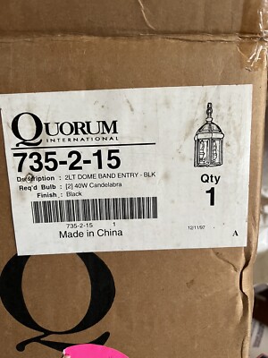 Quorum International 735-2-15 Dome Band Entry Chandelier Lighting 2 Light Black