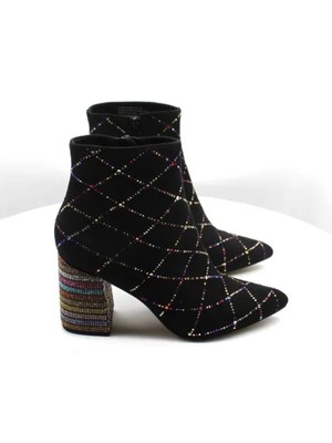 

Женские черные ботильоны на блочном каблуке с острым носком BETSEY JOHNSON, размер 5,5 м, Черный, KASR01S5