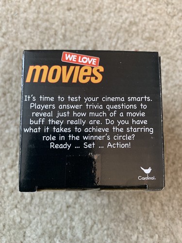 🎥NIB- We Love Movies -Trivia Game- Boxed Games- 1 Set- Gift- Family Fun Night