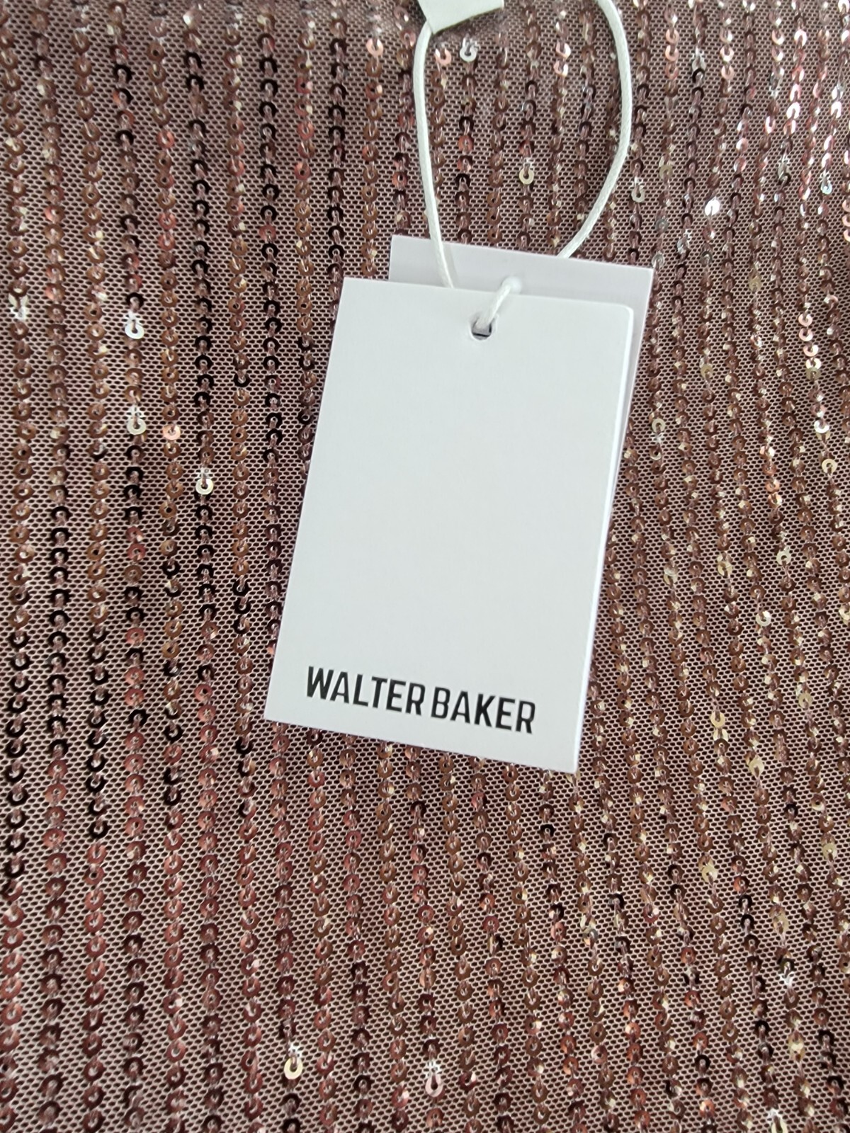 Walter Baker Crista Straight Sequin Midi Skirt Women's 8 City Sequin Side Zip - Picture 15 of 17