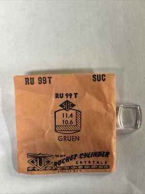 RU 99 T SUC Rocket Cylinder Crystals Watch Gruen 11.4 10.6