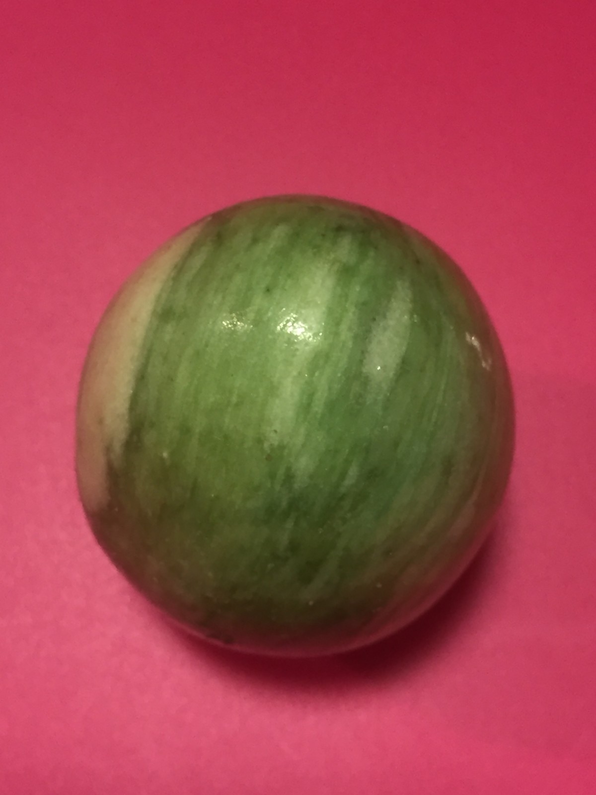 Vintage Green Marble Egg With Brass Stand