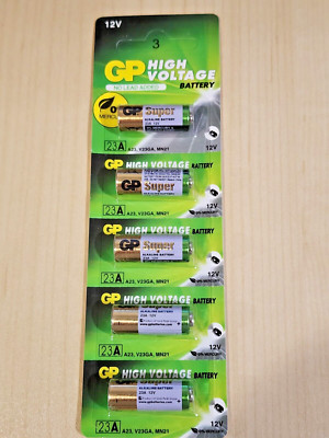 5 pack GP 23A A23 12v Alkaline Battery MN21 MN23 23AE GP23 23A 23GA EXP. 2030