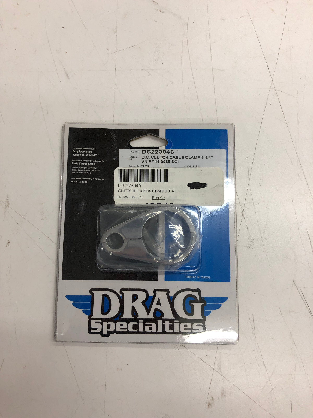 FULL DRAG Chrome Cable Clamp for Clutch Cable 1-1/4