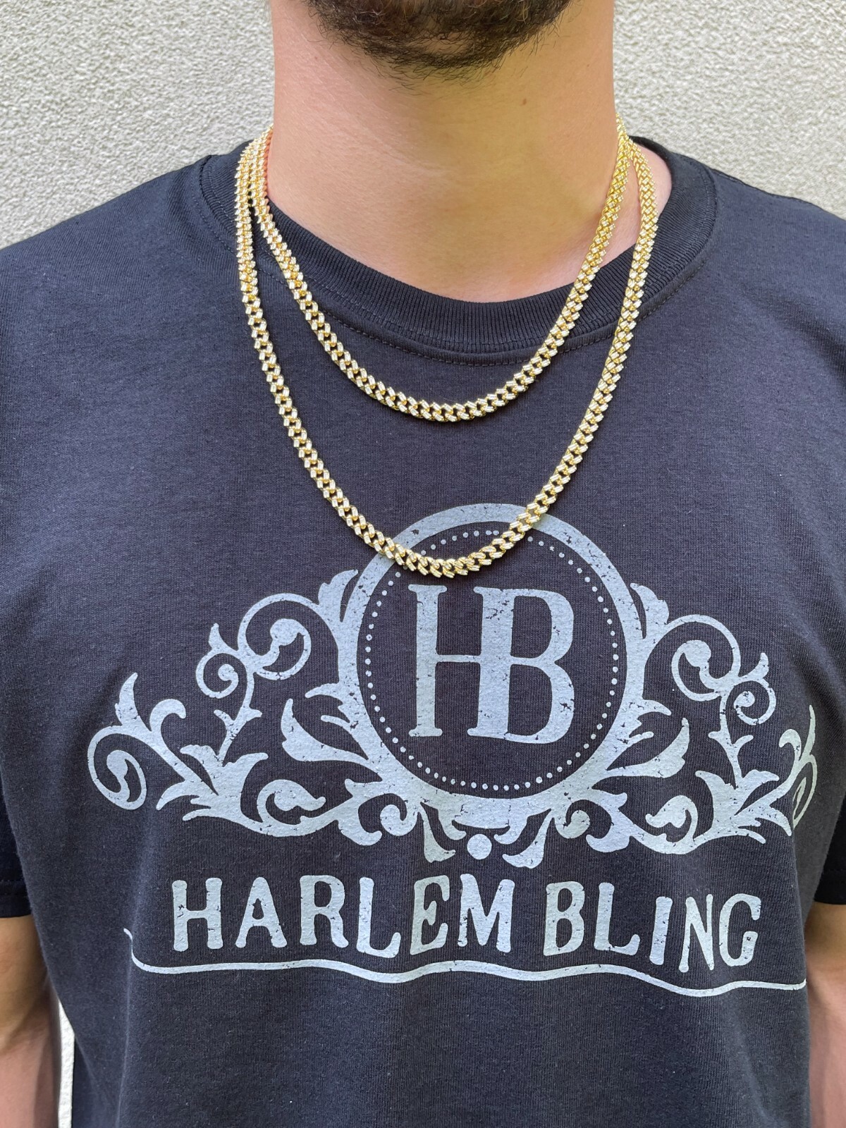 Pre-owned Harlembling 14k Gold Vermeil 925 Silver Miami Cuban Iced Baguette Chain Necklace Mens Ladies