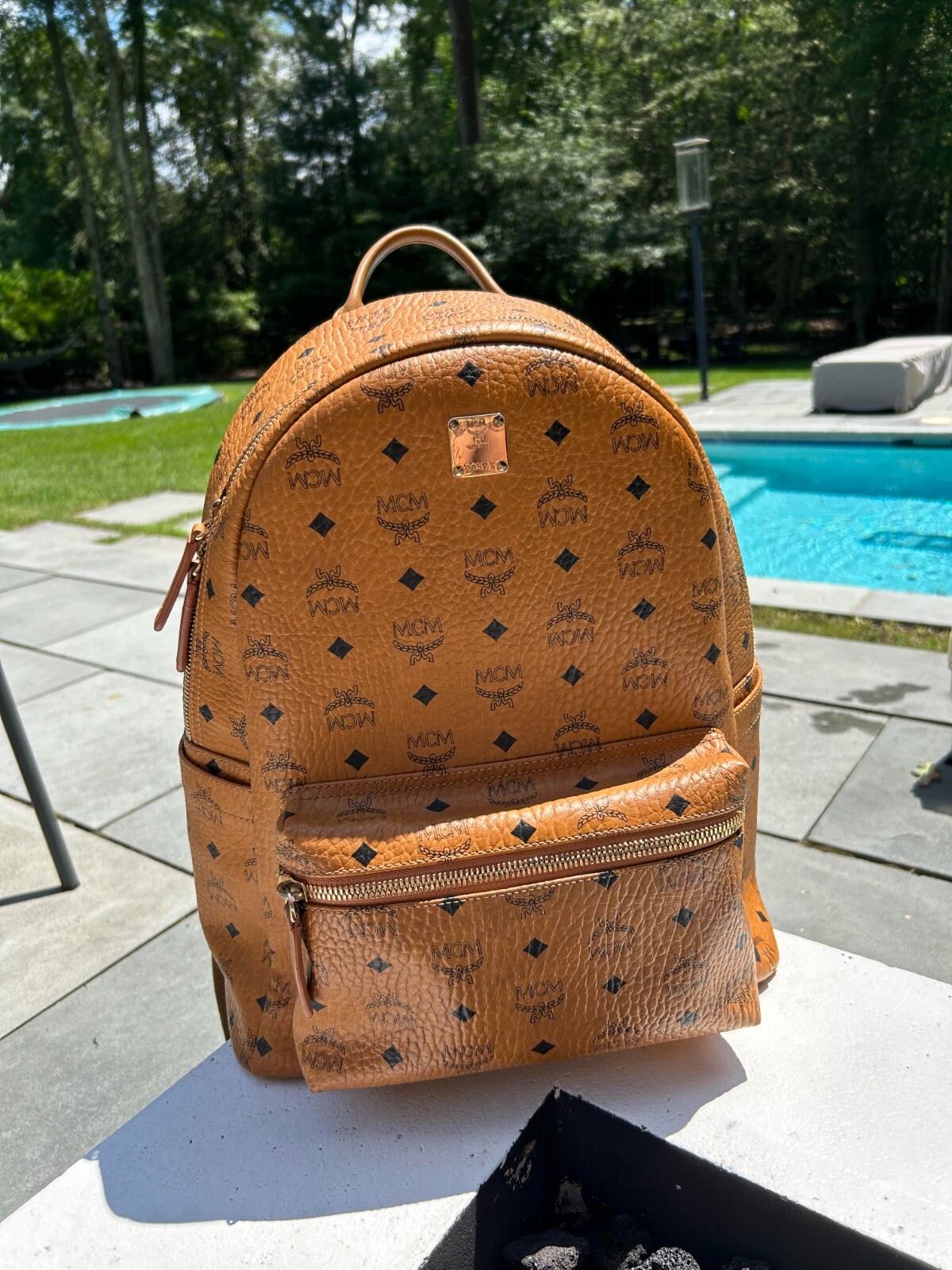 MCM Backpack Cognac Brown L Mens