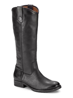 

Женские кожаные ботинки для верховой езды FRYE черного цвета с язычком Melissa на блочном каблуке 8,5 B, Черный, 3471374