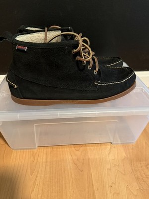 Mens Black Suede SEBAGO DOCKSIDES Sz US 11.5 EU 46