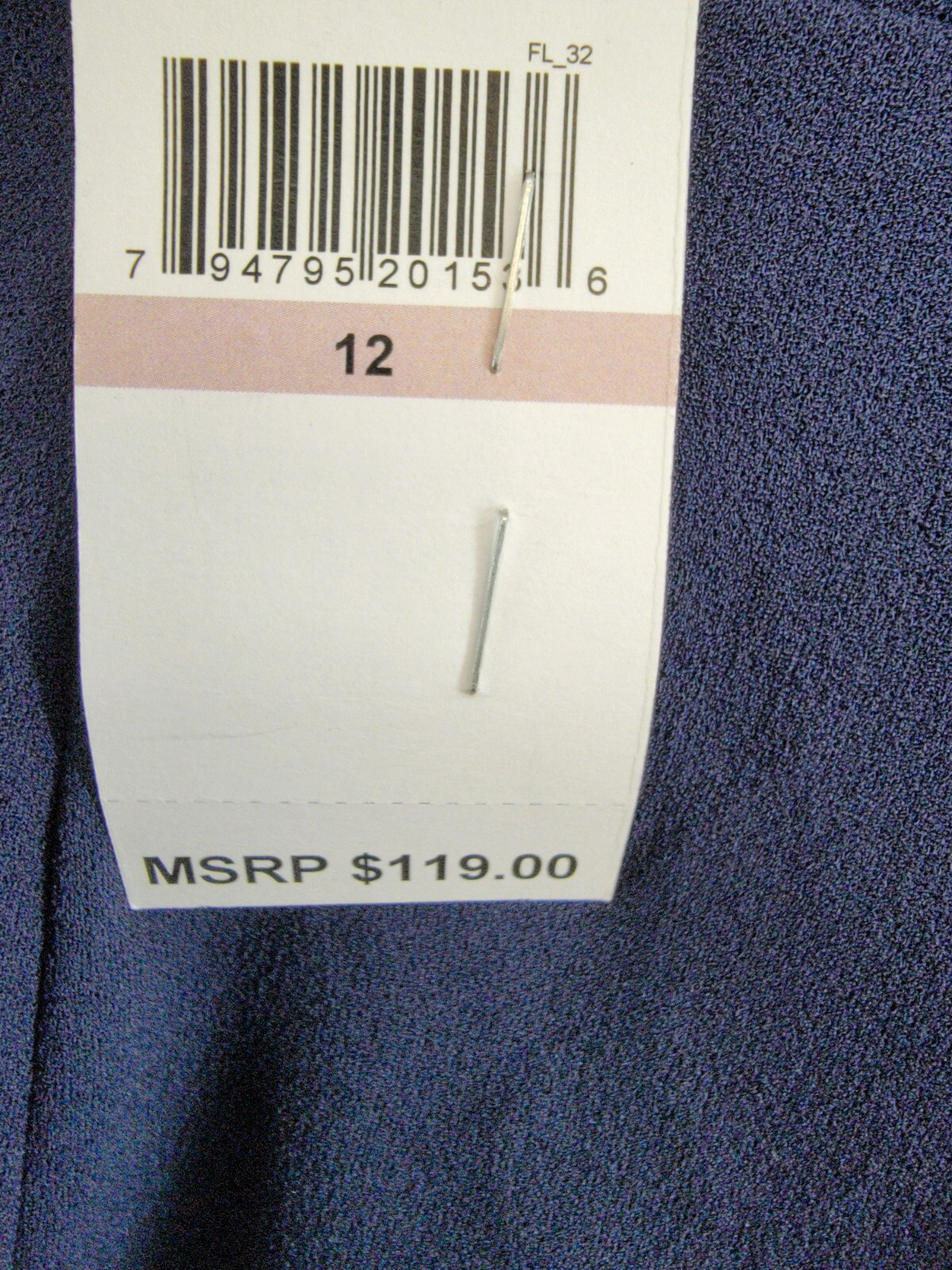 SLNY Twisted-Neck Tulip-Hem Dress Women's Navy Sleeveless Zip/Hook & Eye - Picture 16 of 16