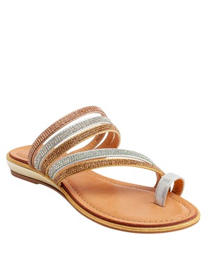

GC SHOES Женские золотые шлепанцы на танкетке с круглым носком Harmonie, Золотой, HARMONIE