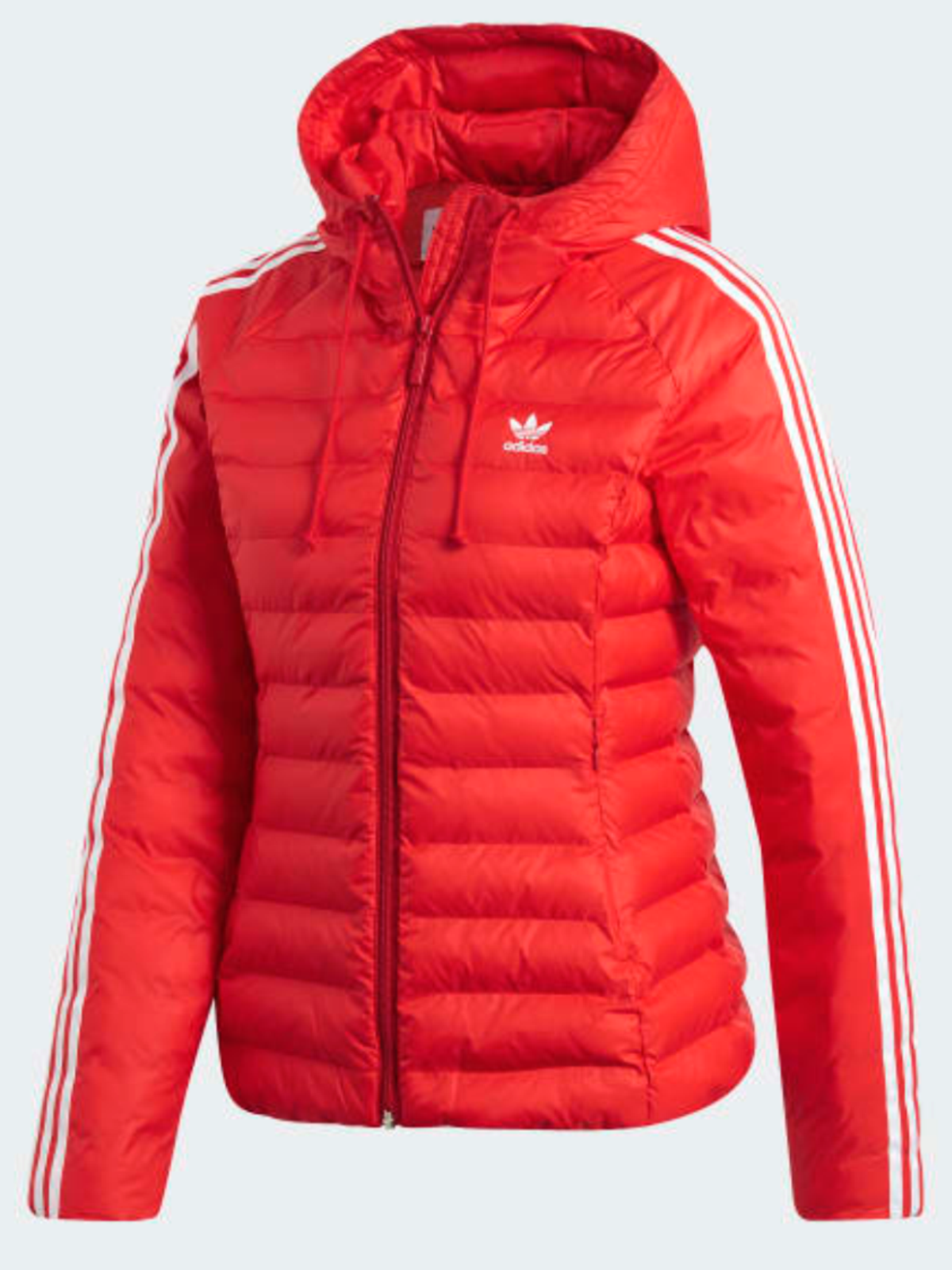 adidas Originals ADICOLOR Slim Jacket Padded 3 Stripes Hooded Scarlet Red Size S eBay