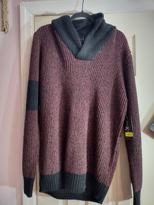 Marc Ecko Cut & Sew Armband Shawl Rib Pullover Sweater Men's XL Long Sleeve