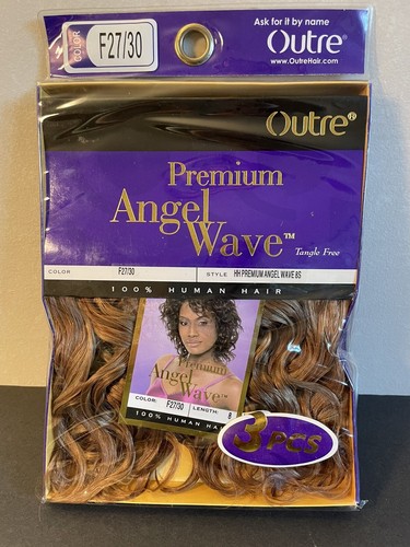 Outre Premium Angel Wave 3Pcs 100% Human Hair Color F27/30 Length 8 New in Pack