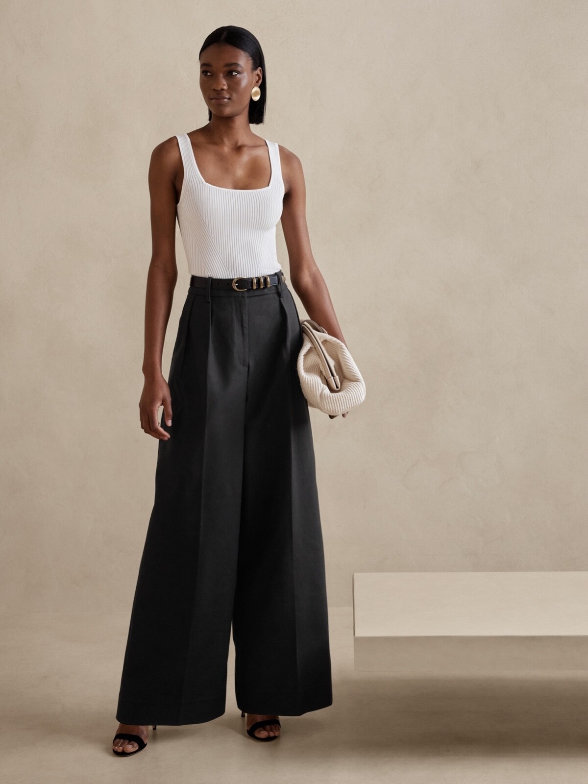 Banana Republic Cruise Wide Leg Pant 6P 6 P | Black #444933