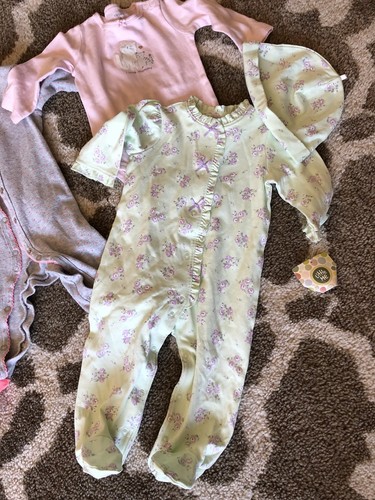 Baby Girls 9 Months Sleeper Outfit Sets Top Vest Pants Clothing Lot Carter’s J