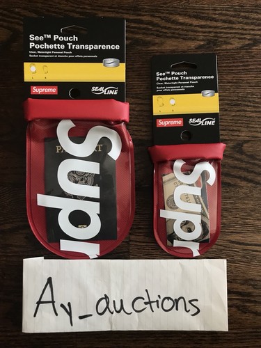 Supreme SealLine See Pouch Red Logo Ss18 Small And Large Set