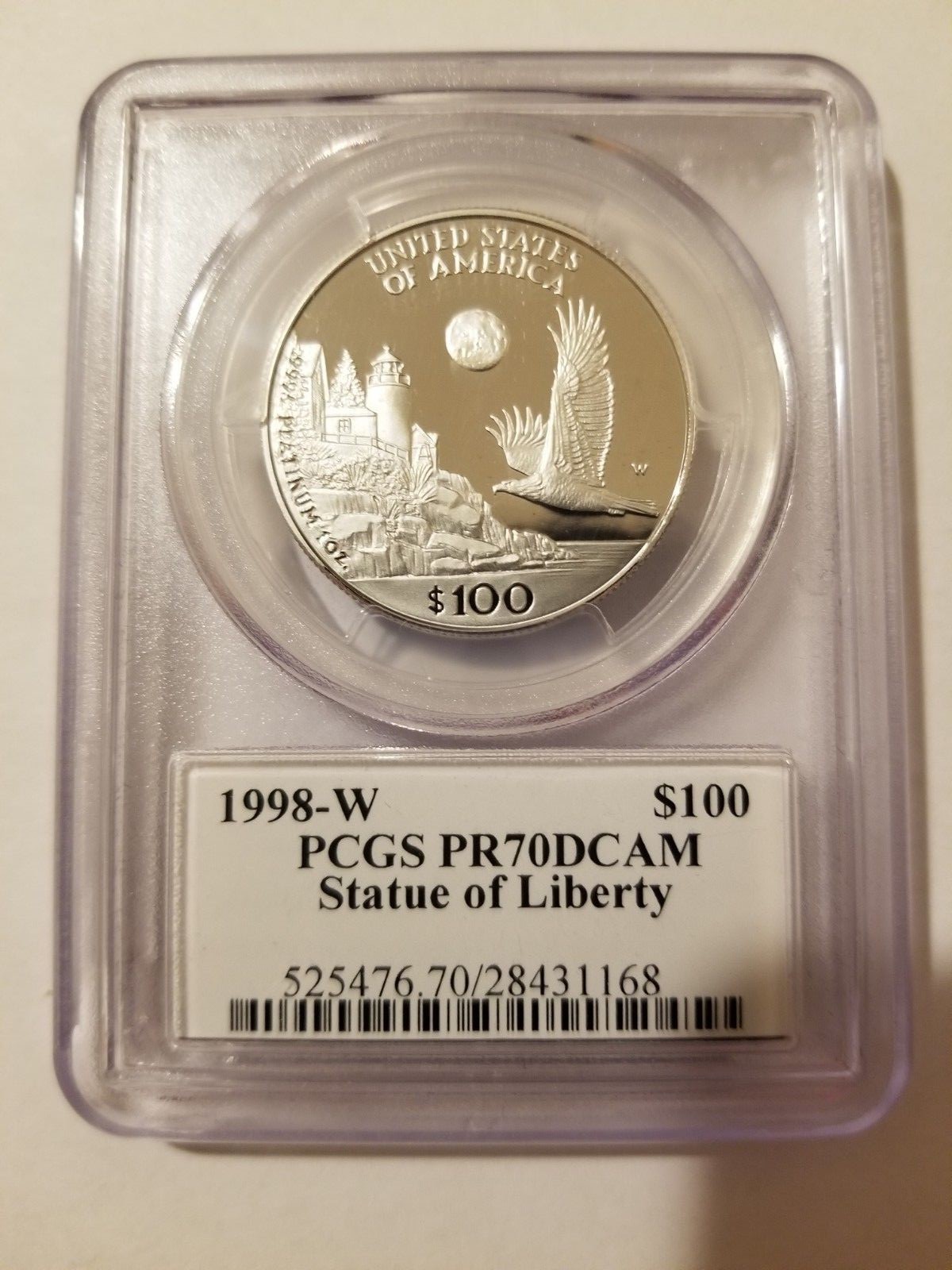 1998W Platinum Eagle Proof PCGS PR70DCAM 4 coin set Mercanti signed BV$12,200