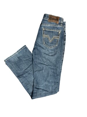 Rock & Roll Cowboy Double Barrel Relaxed Bootcut Blue Denim Jeans Men's 32x36