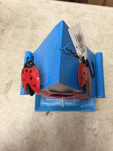 Blue Metal Birdhouse