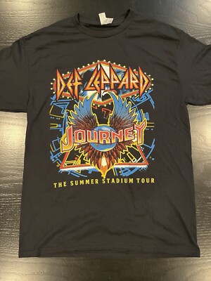 Def-Leppard And Journey The Summer Stadium Tour 2024 Signature T-Shirt, Medium M