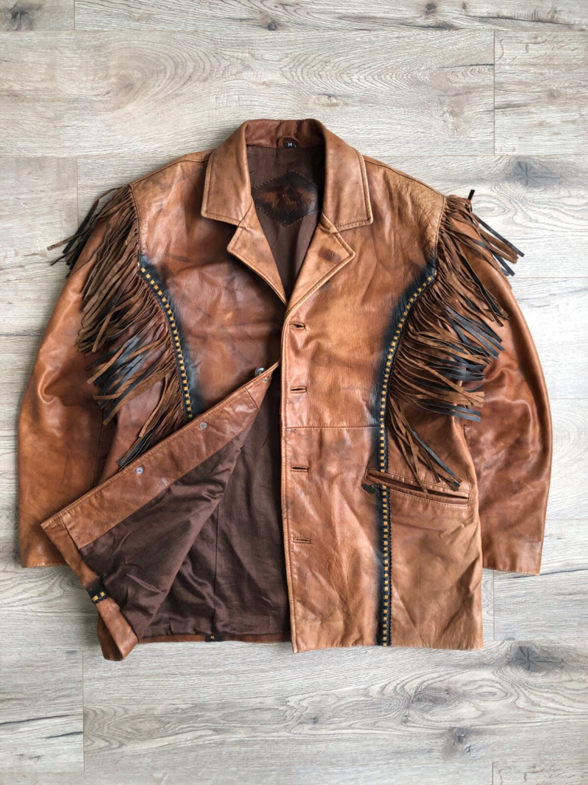 ジャケット・アウター Vintage leather blouson brown G1 M 80s 80s Vintage Distressed Brown Leather Bomber Jacket for Men