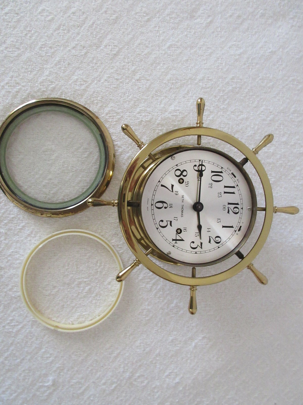 Vintage Seth Thomas Helmsman Ship Ships Military Naval Time Clock E537-001 WORKS