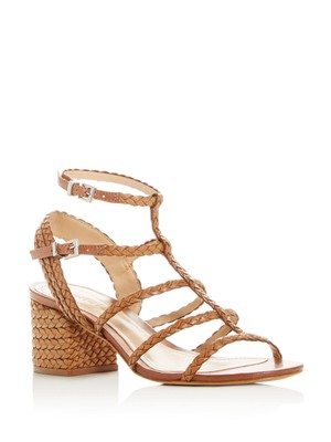 Женские кожаные сандалии SCHUTZ Deep Nude Beige Rosalia с круглым носком на блочном каблуке 6,5 B