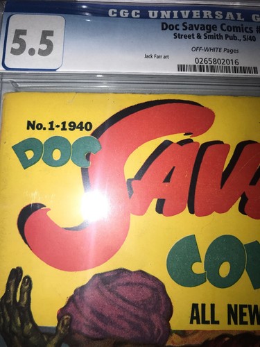 Doc Savage Comics Vol. 01 #1 1940 CGC 5.5 0265802016