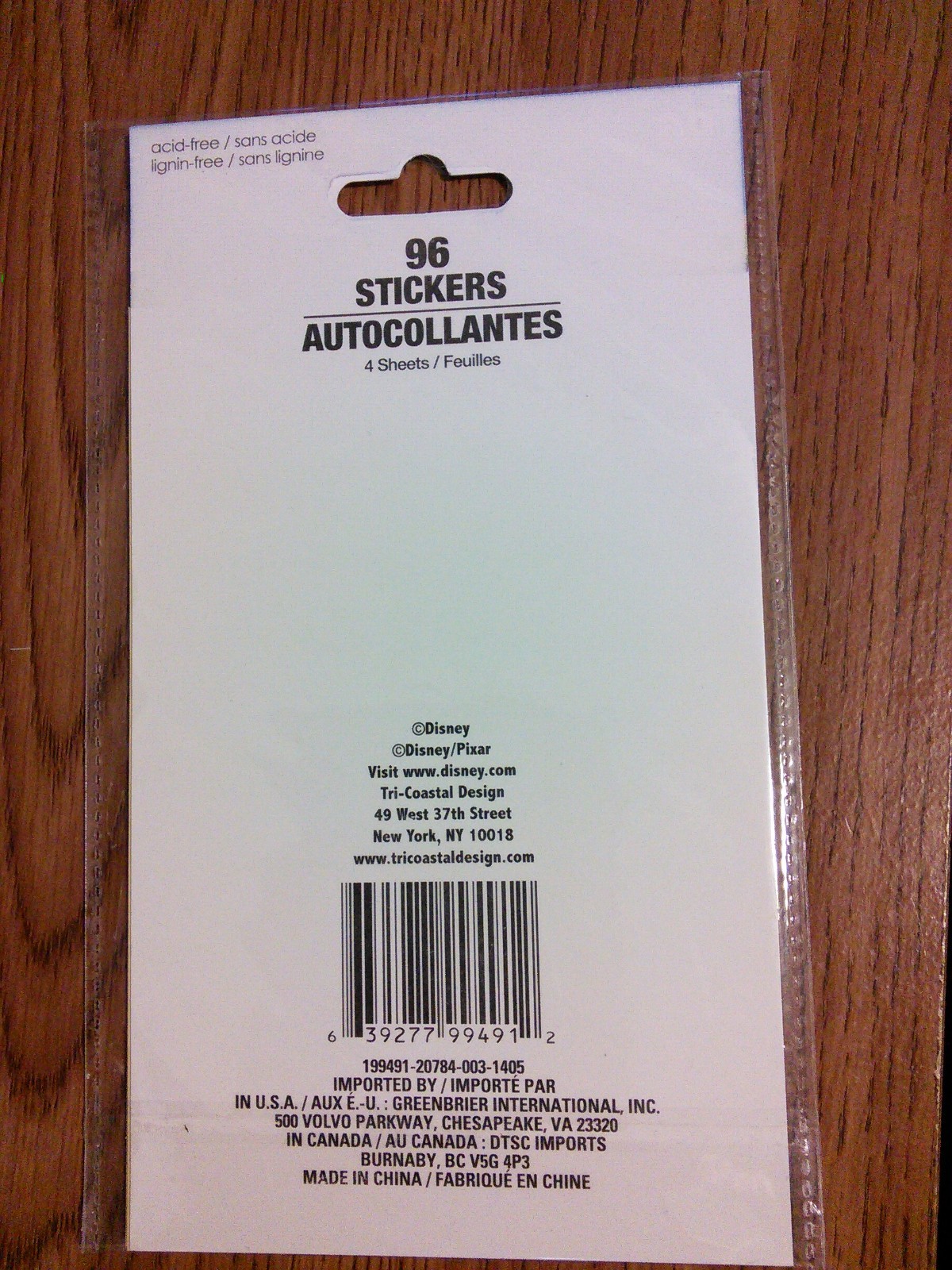 NEW Disney Sofia the First Stickers package of 4 sheets