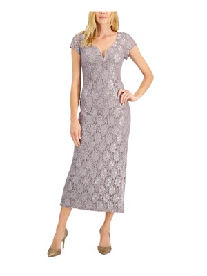 CONNECTED APPAREL Womens Pink Pullover Short Sleeve Maxi Formal Dress 4