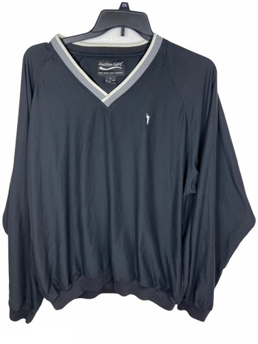 【XL】Golfickers V neck Pullover Austin Golf Black Polyester Pullover V-Neck Sweater Men's XL
