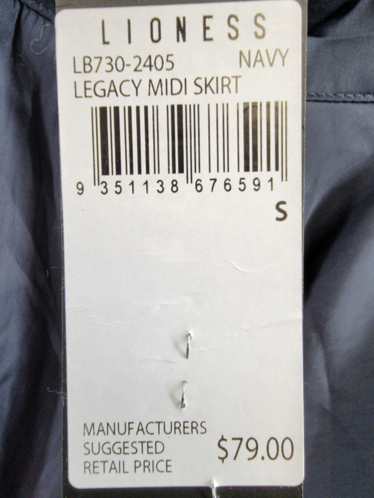 Lioness Legacy Asymmetric Skirt Women's S Navy Ruched Waist Side Zip Closure - Picture 15 of 15