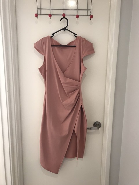 baby pink dress boohoo