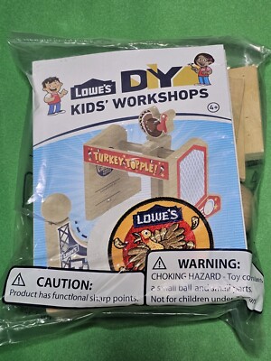 Lowe's Turkey Topple Build and Grow Kids Workshop Kit with Patch NEW