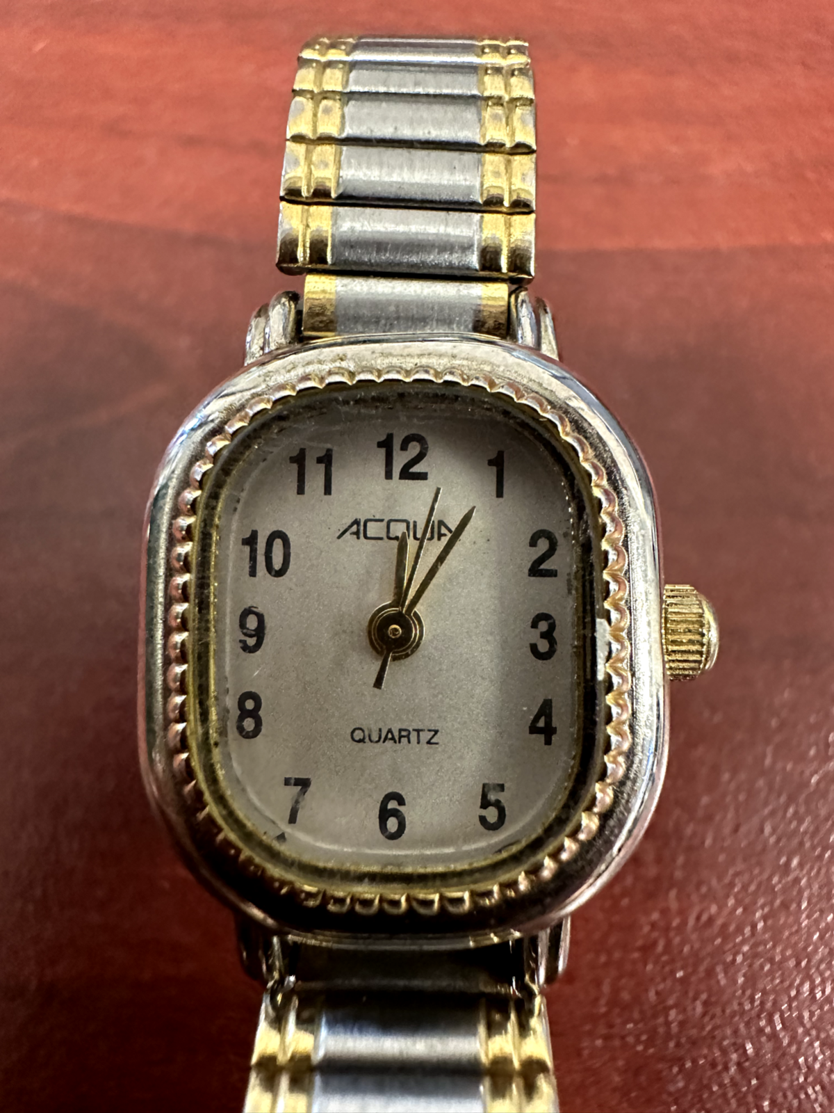 Women's Acqua Watch Two Tone Square Face Expandable Band And New Battery
