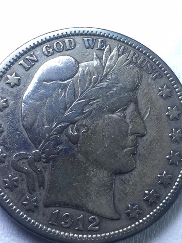 1912 P Barber Half Dollar,Toned- Rare 1.5m Minted,X-Fine Cond.Red Book For 250$
