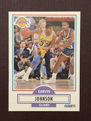 NM-MINT CENTERED SHARP Magic Johnson 90-91 Fleer #93 Los Angeles Lakers HOF