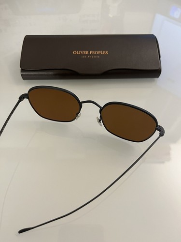 Pre-owned Oliver Peoples Ades Titanium Sun 50mm In True Brown Msrp$619 Aubrey Plaza's Fav