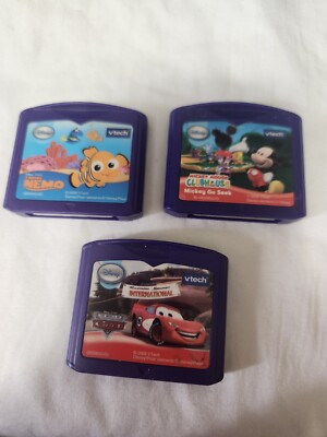 Vtech Create-A-Story - Disney Pixar Cars, Mickey Mouse, Nemo Lot of 3 Cartridges
